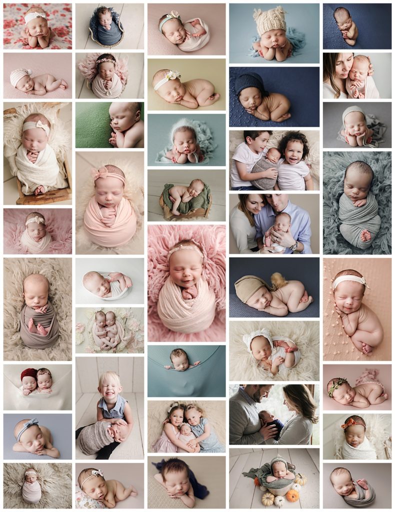 newborn photography year in review; newborn portraits including twins and lifestyle