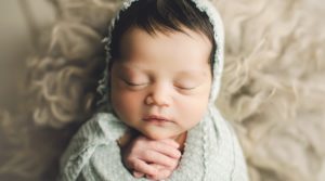 Denver Colorado Newborn Baby Photographer swaddled baby boy